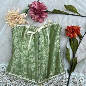 Corset Fairycore Renaissance Green Corset